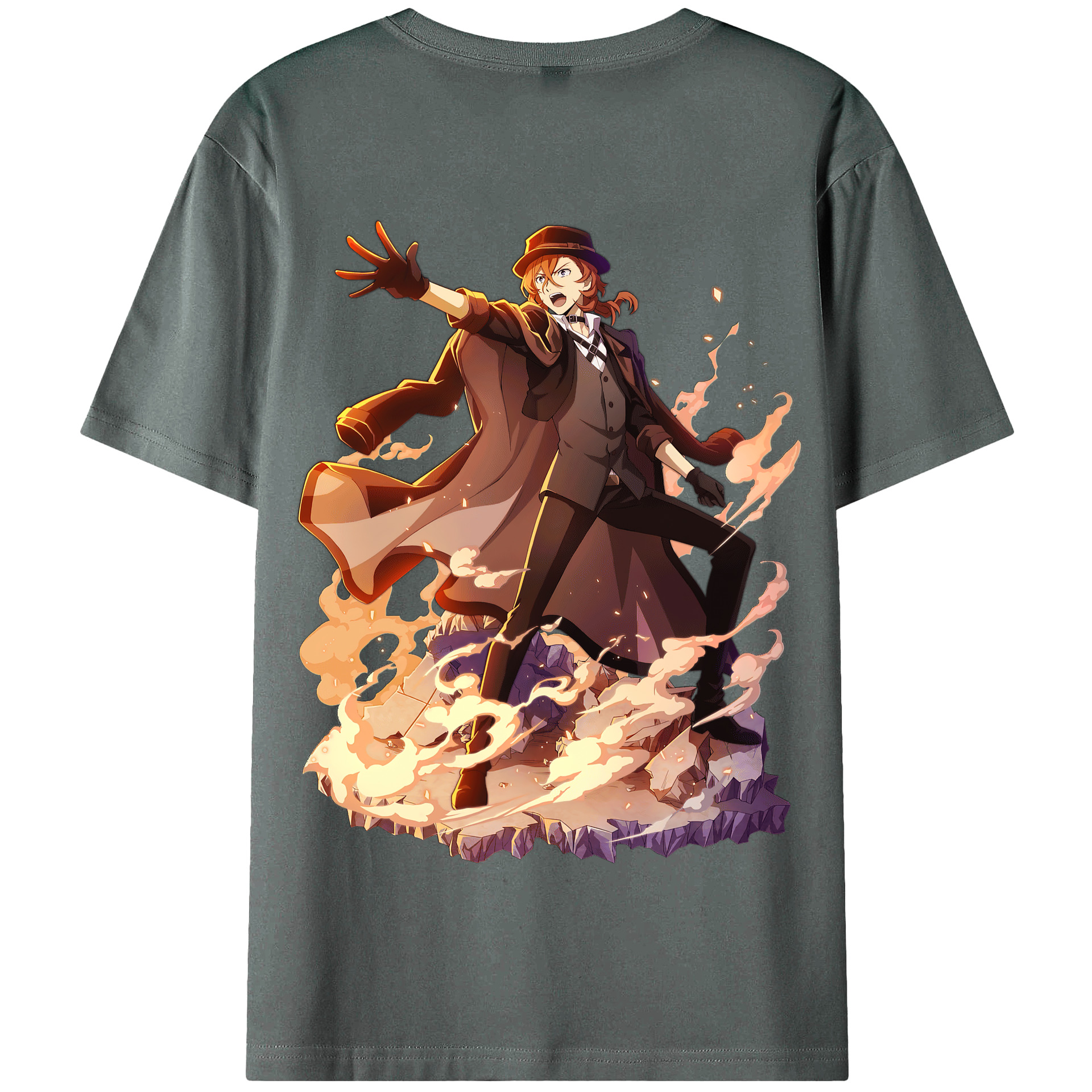 （画像用） 文豪ストレイドッグス Bungo Stray Dogs 綿100％半袖Tシャツ（背面プリント）